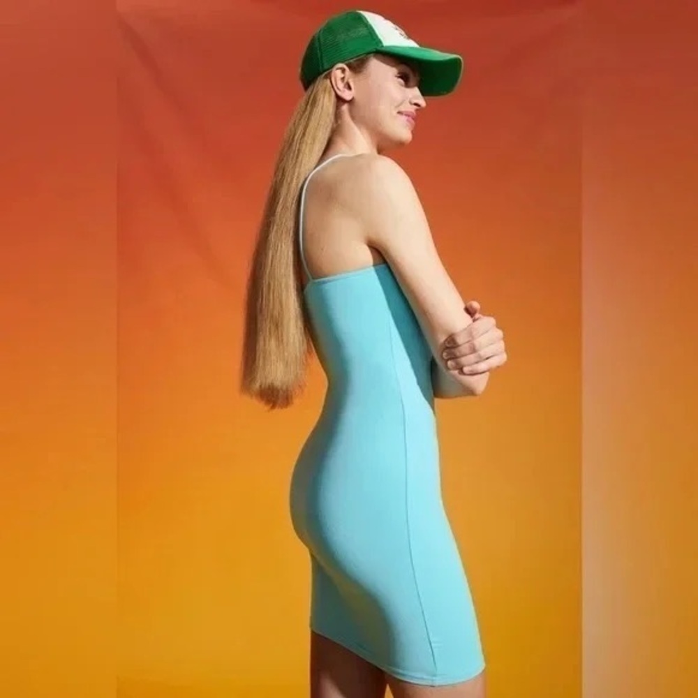H&M | Halter Cotton Dress Light Turquoise Size XXL - Picture 7 of 7